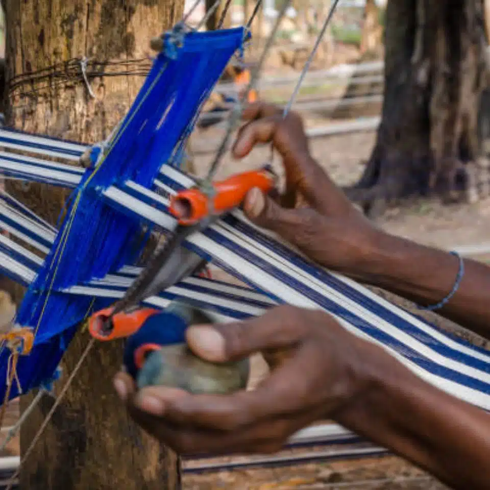 Tissage de tissu africain